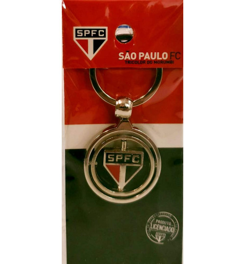 Chaveiro Histórico Rotativo Escudo São Paulo Atual Prateado