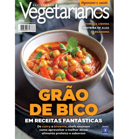 Livro Revista dos Vegetarianos - Grão de Bico em Receitas Fantásticas N° 182