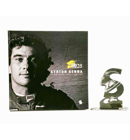 Kit Ayrton Senna - Estátua A Concentração + Livro Ayrton Senna Um Herói Moldado de Alma, Coração e Aço!