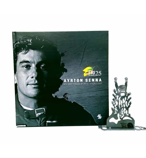 Kit Ayrton Senna - Estátua A Torcida + Livro Ayrton Senna Um Herói Moldado de Alma, Coração e Aço!