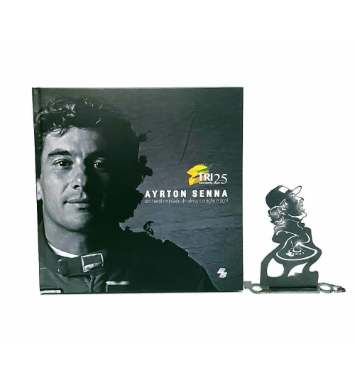 Kit Ayrton Senna - Estátua O Rei de Mônaco + Livro Ayrton Senna Um Herói Moldado de Alma, Coração e Aço!
