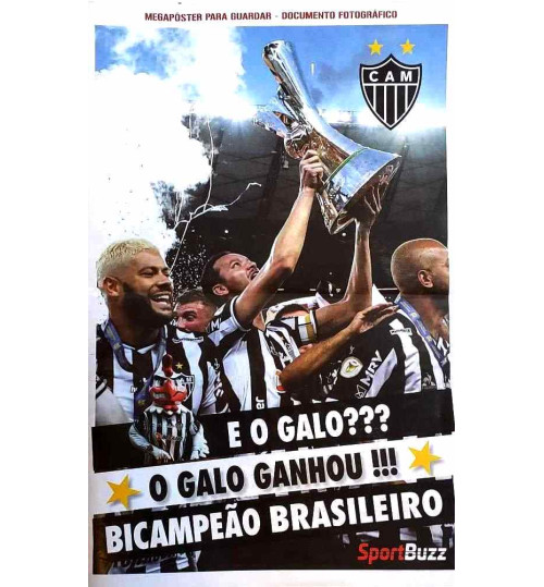 Revista Pôster Atlético MG - E o Galo? O Galo Ganhou! Bicampeão Brasileiro 2021