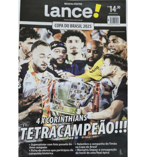 Revista Pôster Lance: 4x Corinthians Tetracampeão 2025