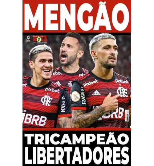 Revista Pôster Flamengo Tricampeão da Libertadores - Mengão Tricampeão Libertadores 2022