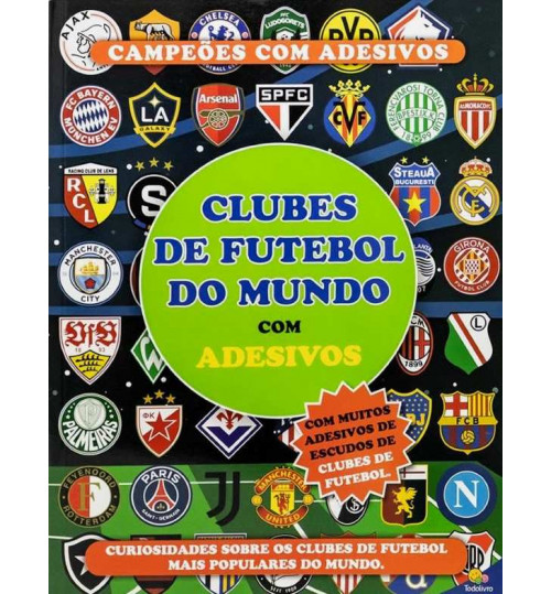 Livro Escudos dos Clubes de Futebol do Mundo com Adesivos