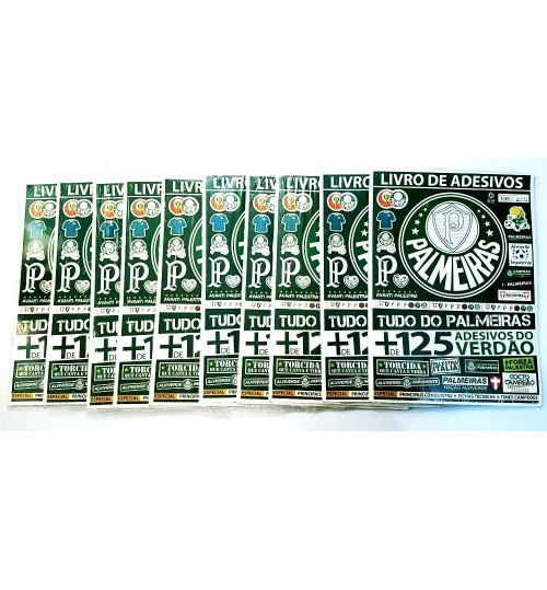 Kit Livro de Adesivos Palmeiras com mais de 125 Adesivos - 10 Unidades