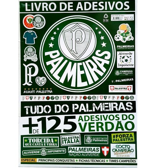 Livro de Adesivos Palmeiras com mais de 125 Adesivos