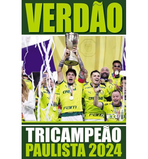 Revista Pôster Palmeiras - Verdão Tricampeão Paulista 2024