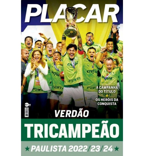 Revista Pôster Placar Palmeiras - Verdão Tricampeão Paulista 2024