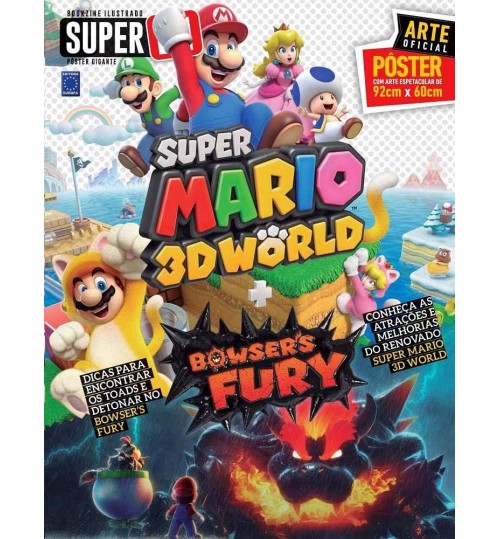Revista Superpôster Bookzine Ilustrado Super N - Super Mário 3D World e Bowsers Fury