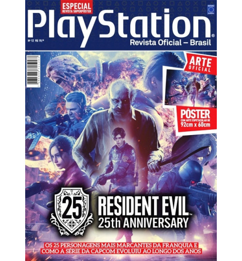 Revista Superpôster PlayStation - Resident Evil 25th Anniversary