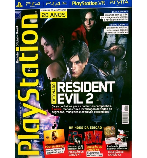 Revista Playstation EdiÃ§Ã£o De AniversÃ¡rio 20 Anos - Detonado Resident Evil 2 NÂ° 253