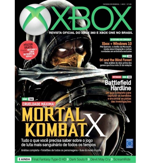 Revista Oficial Xbox - Crueldade MÃ¡xima! Mortal Kombat X NÂ° 106