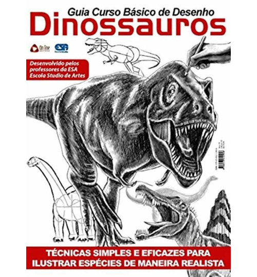Revista Guia Curso Básico de Desenho Dinossauros
