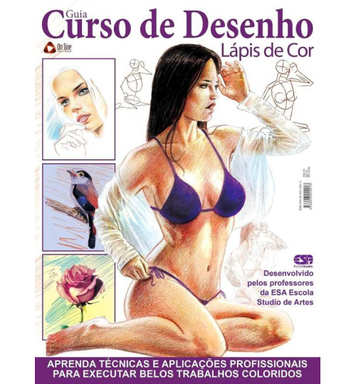 Revista Guia Curso Básico de Desenho - Lápis de Cor