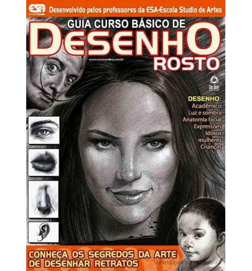 Revista Guia Curso Básico de Desenho - Rosto