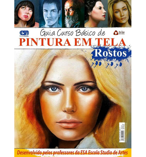 Revista Guia Curso Básico Pintura em Tela - Rostos