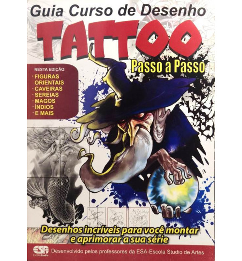 Revista Guia Curso de Desenho Tattoo - Passo a Passo