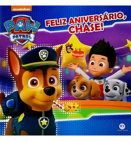 Livro Patrulha Canina Feliz Aniversário, Chase!