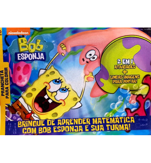 Prancheta para Colorir Bob Esponja 2 em 1, Atividades mais Lindas Imagens para pintar