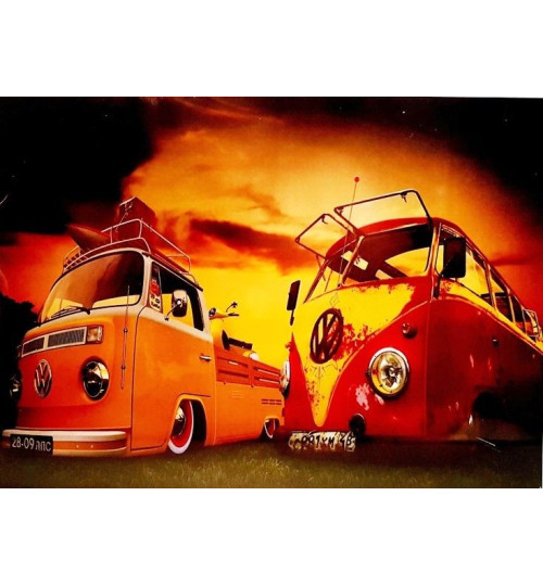 Quadro Retrô Kombis Safari