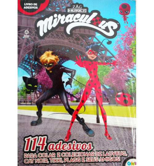 Livro de Adesivos Miraculous Ladybug 114 Adesivos