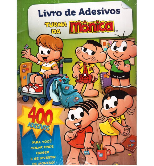 Livro de Adesivos Turma da Mônica com 400 Adesivos