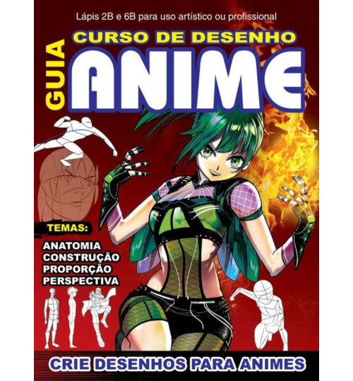 Revista Guia Curso de Desenho Anime com 2 Lápis Grátis