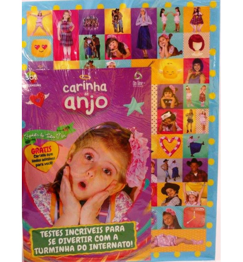 Revista de Testes Mini Carinha de Anjo Grátis cartela de adesivos
